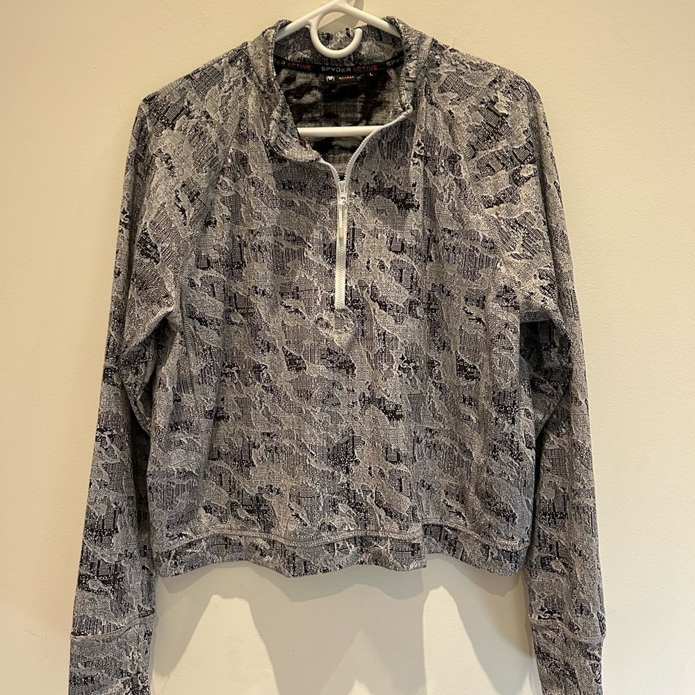 Spyder Black and Gray Patterned Women's Hoodie